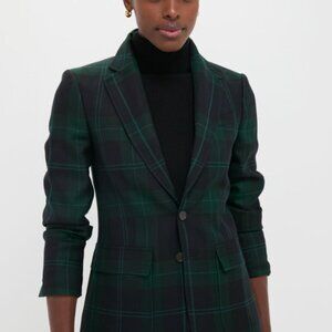 The Limited Black & Green Plaid One-Button Tailored Blazer - XL